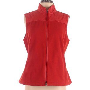Talbots Women’s Small Red Zip Front Quilted Sleeveless Puffer Down Vest